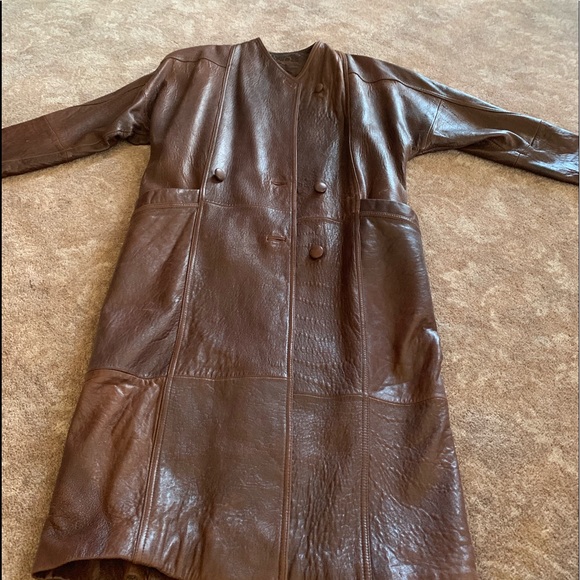 Leather full length coat - Picture 2 of 4